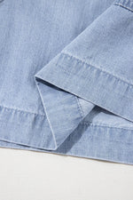 Load image into Gallery viewer, Beau Blue Pocketed Drawstring High Waist Plus Size Denim Shorts - Fashion Queen - 13