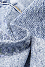 Load image into Gallery viewer, Beau Blue Rhinestone Light Wash Raw Hem High Waist Denim Shorts - Fashion Queen - 24