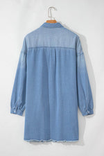 Load image into Gallery viewer, Beau Blue Risen Medium Washed Denim Shirt Dress - Fashion Queen - 4