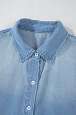 Load image into Gallery viewer, Beau Blue Risen Medium Washed Denim Shirt Dress - Fashion Queen - 5