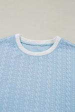 Load image into Gallery viewer, Beau Blue Textured Colorblock Edge Tank Top High Waist Pants Set - Fashion Queen - 10