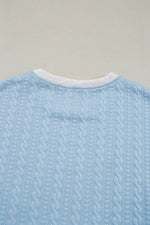 Load image into Gallery viewer, Beau Blue Textured Colorblock Edge Tank Top High Waist Pants Set - Fashion Queen - 11