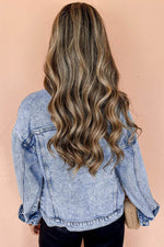 Load image into Gallery viewer, Beau Blue Vintage Washed Flap Pockets Denim Jacket - Fashion Queen -  2