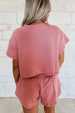 Load image into Gallery viewer, Beige 2pcs Cropped Tee and Ruffle High Waist Skort Set - Fashion Queen -  3