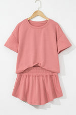 Load image into Gallery viewer, Beige 2pcs Cropped Tee and Ruffle High Waist Skort Set - Fashion Queen -  6