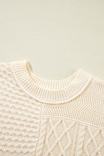 Load image into Gallery viewer, Beige Cable Knit Dolman Armholes Sweater Tank - Fashion Queen - 11