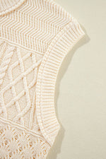 Load image into Gallery viewer, Beige Cable Knit Dolman Armholes Sweater Tank - Fashion Queen - 12