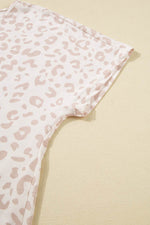 Load image into Gallery viewer, Beige Cheetah V Neck Tee and Pants Lounge Set - Fashion Queen - 11