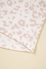 Load image into Gallery viewer, Beige Cheetah V Neck Tee and Pants Lounge Set - Fashion Queen - 12