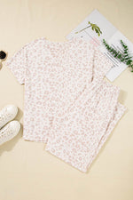 Load image into Gallery viewer, Beige Cheetah V Neck Tee and Pants Lounge Set - Fashion Queen - 6