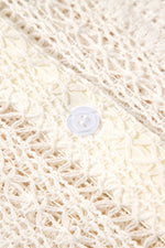 Load image into Gallery viewer, Beige Lace Crochet Collared Tunic Oversized Shirt - Fashion Queen - 7