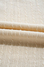 Load image into Gallery viewer, Beige Lace Crochet Patched Cable Textured Cuffed Short Sleeve Plus Size Top - Fashion Queen - 9