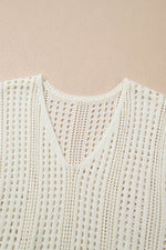 Load image into Gallery viewer, Beige Open Knit Drawstring Waist Beach Dress - Fashion Queen - 13