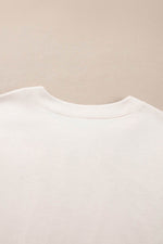 Load image into Gallery viewer, Beige Pearl Decor Crew Neck Half Sleeve Plus Size T Shirt - Fashion Queen - 14