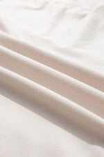 Load image into Gallery viewer, Beige Pearl Decor Crew Neck Half Sleeve Plus Size T Shirt - Fashion Queen - 18