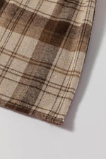 Load image into Gallery viewer, Beige Plaid Patchwork High Waist Sweatshirt Mini Dress - Fashion Queen - 13