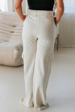 Load image into Gallery viewer, Beige Plain Cargo Pockets High Waist Casual Sweatpants - Fashion Queen - 2