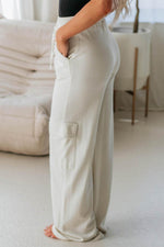 Load image into Gallery viewer, Beige Plain Cargo Pockets High Waist Casual Sweatpants - Fashion Queen - 5