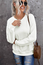 Load image into Gallery viewer, Beige Plain Crew Neck Pullover Sweatshirt - Fashion Queen - 14