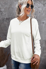 Load image into Gallery viewer, Beige Plain Crew Neck Pullover Sweatshirt - Fashion Queen - 15