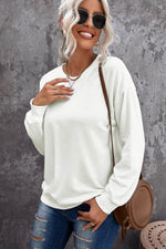 Load image into Gallery viewer, Beige Plain Crew Neck Pullover Sweatshirt - Fashion Queen - 17