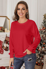 Load image into Gallery viewer, Beige Plain Crew Neck Pullover Sweatshirt - Fashion Queen - 26