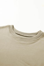 Load image into Gallery viewer, Beige Plain Crew Neck Pullover Sweatshirt - Fashion Queen - 29
