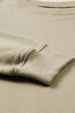 Load image into Gallery viewer, Beige Plain Crew Neck Pullover Sweatshirt - Fashion Queen - 30