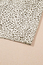 Load image into Gallery viewer, Beige Plus Size Leopard Print Frill Trim Short Sleeve Flared Dress - Fashion Queen - 15