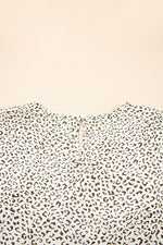 Load image into Gallery viewer, Beige Plus Size Leopard Print Frill Trim Short Sleeve Flared Dress - Fashion Queen - 8