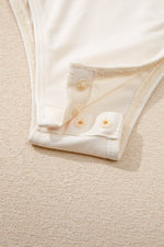 Load image into Gallery viewer, Beige Sequin Long Sleeve Wrap V Neck Bodysuit - Fashion Queen - 9