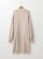Load image into Gallery viewer, Beige Side Pockets Open Front Long Knitted Cardigan - Fashion Queen - 5