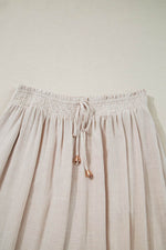 Load image into Gallery viewer, Beige Smocked High Waist Wide Leg Plus Size Pants - Fashion Queen - 10