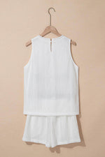 Load image into Gallery viewer, Beige Textured Knit Tank Top and Drawstring Shorts Set - Fashion Queen - 11