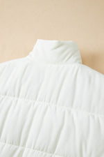 Load image into Gallery viewer, Beige Zipper Stand Neck Oversized Puffer Vest - Fashion Queen - 17