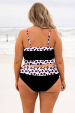 Load image into Gallery viewer, Black 2pcs Leopard Patchwork Plus Size High Waisted Swimsuit - Fashion Queen - 10