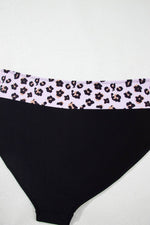 Load image into Gallery viewer, Black 2pcs Leopard Patchwork Plus Size High Waisted Swimsuit - Fashion Queen - 18