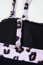 Load image into Gallery viewer, Black 2pcs Leopard Patchwork Plus Size High Waisted Swimsuit - Fashion Queen - 20