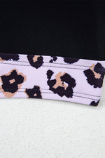 Load image into Gallery viewer, Black 2pcs Leopard Patchwork Plus Size High Waisted Swimsuit - Fashion Queen - 24