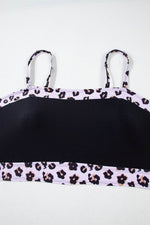 Load image into Gallery viewer, Black 2pcs Leopard Patchwork Plus Size High Waisted Swimsuit - Fashion Queen - 26