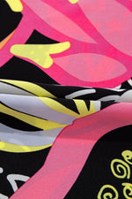 Load image into Gallery viewer, Black Abstract Print Ruffled Sleeve Buttoned V Neck Blouse - Fashion Queen - 19