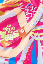 Load image into Gallery viewer, Black Abstract Print Ruffled Sleeve Buttoned V Neck Blouse - Fashion Queen - 25