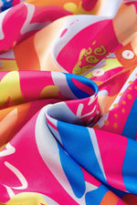 Load image into Gallery viewer, Black Abstract Print Ruffled Sleeve Buttoned V Neck Blouse - Fashion Queen - 27