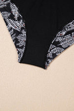 Load image into Gallery viewer, Black Abstract Printed Buckle Crossed Straps Skirted Tankini 2pcs Swimsuit - Fashion Queen - 21