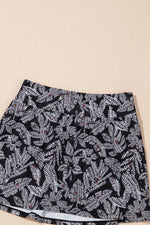 Load image into Gallery viewer, Black Abstract Printed Buckle Crossed Straps Skirted Tankini 2pcs Swimsuit - Fashion Queen - 26