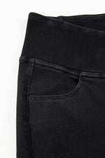 Load image into Gallery viewer, Black Arched Waist Stretchy Slim Fit Jeggings - Fashion Queen - 15