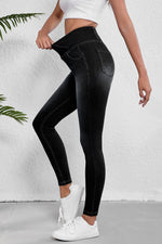 Load image into Gallery viewer, Black Arched Waist Stretchy Slim Fit Jeggings - Fashion Queen - 7
