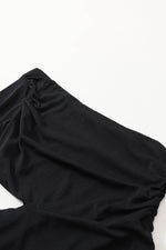 Load image into Gallery viewer, Black Asymmetric One Shoulder Cutout Bodycon Dress - Fashion Queen - 14