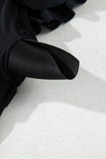 Load image into Gallery viewer, Black Asymmetric Ruffle Shoulder Pleated One Piece Swimsuit - Fashion Queen - 21