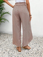 Load image into Gallery viewer, Black Bohemian Print Slit Wide Leg Smocked High Waist Pants - Fashion Queen - 8